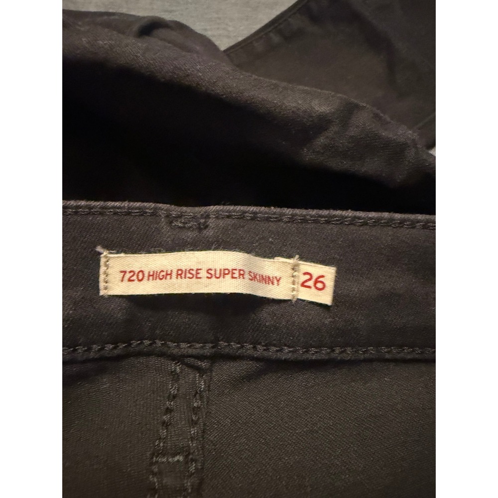 Levis‎ 720 High Rise Super Skinny Jeans Black Denim Size 26 Womens Pants - Picture 4 of 5
